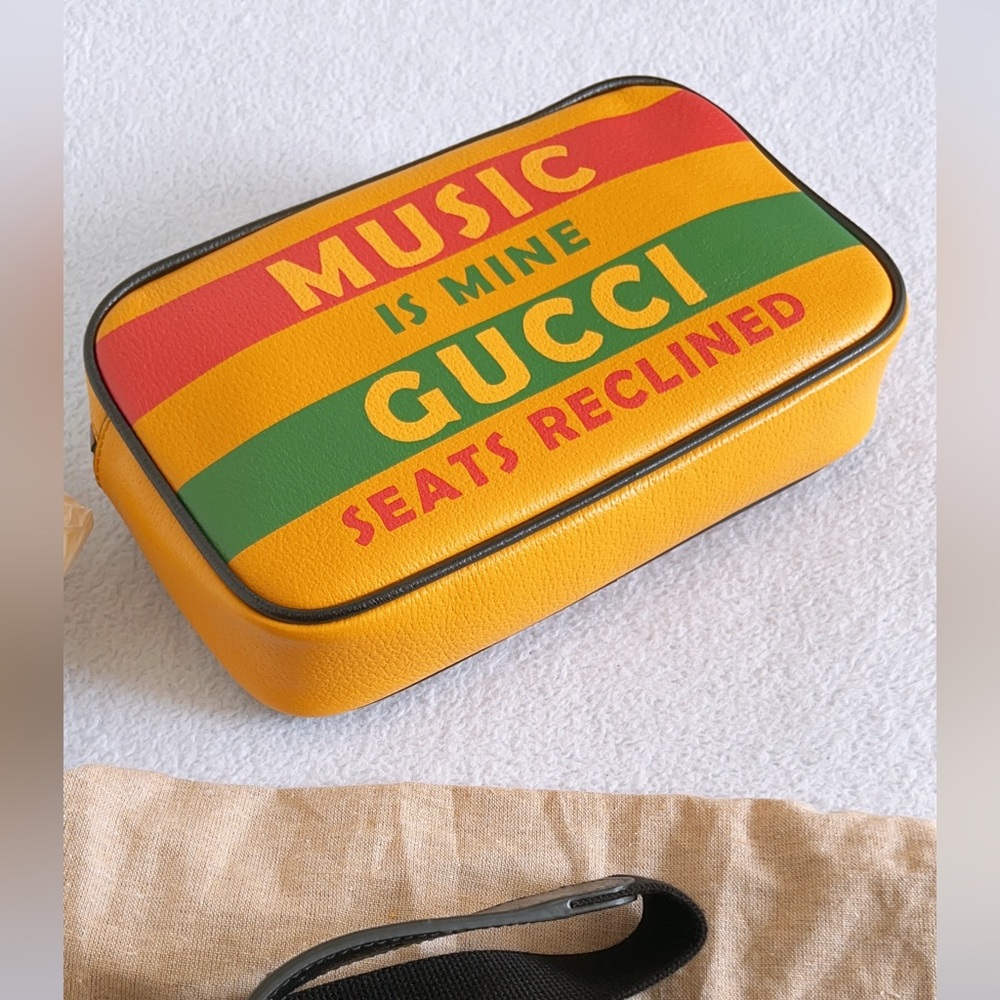 Authentic Gucci 100 Centennial music is mine yellow leather Waist bag belt bag - Picture 6 of 16